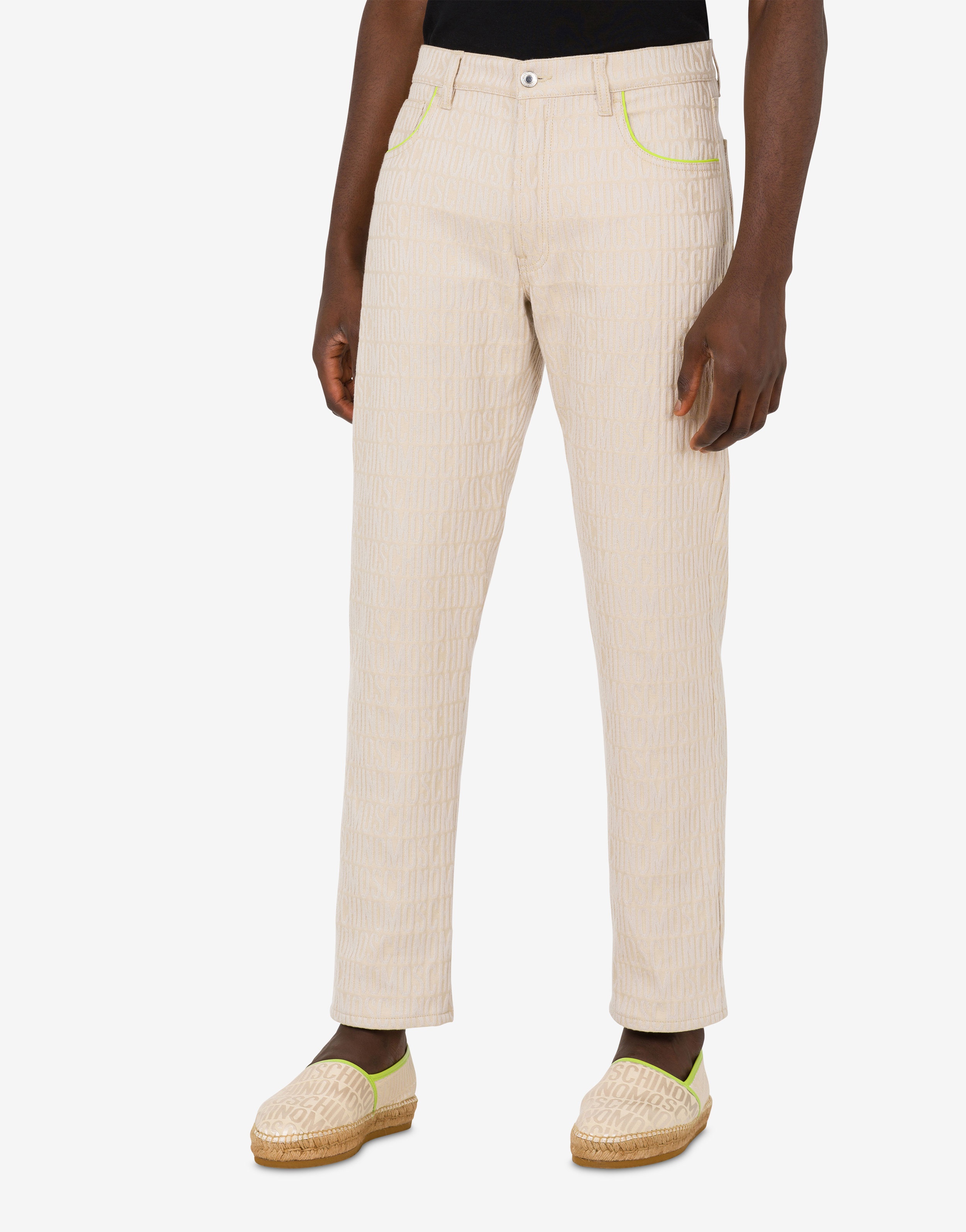 ALLOVER LOGO COTTON AND VISCOSE BLEND TROUSERS - 3