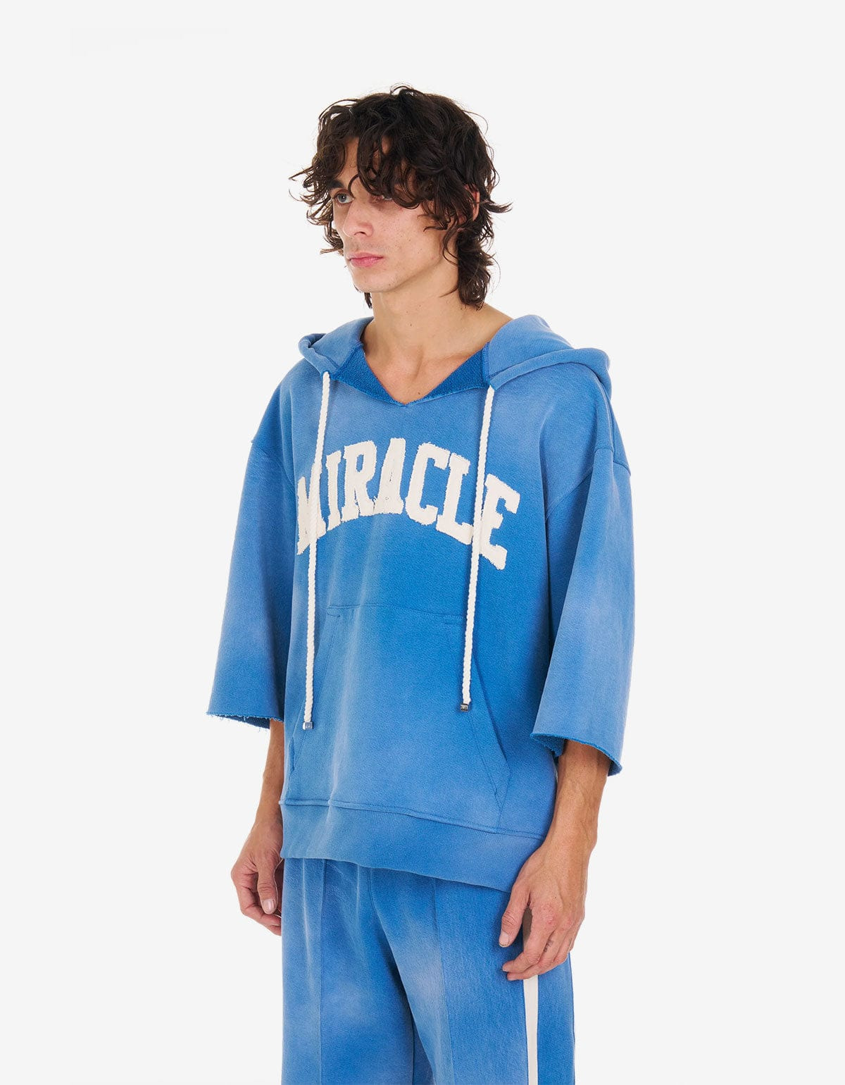 Nahmias Blue Miracle Cut Off Hoodie - 3