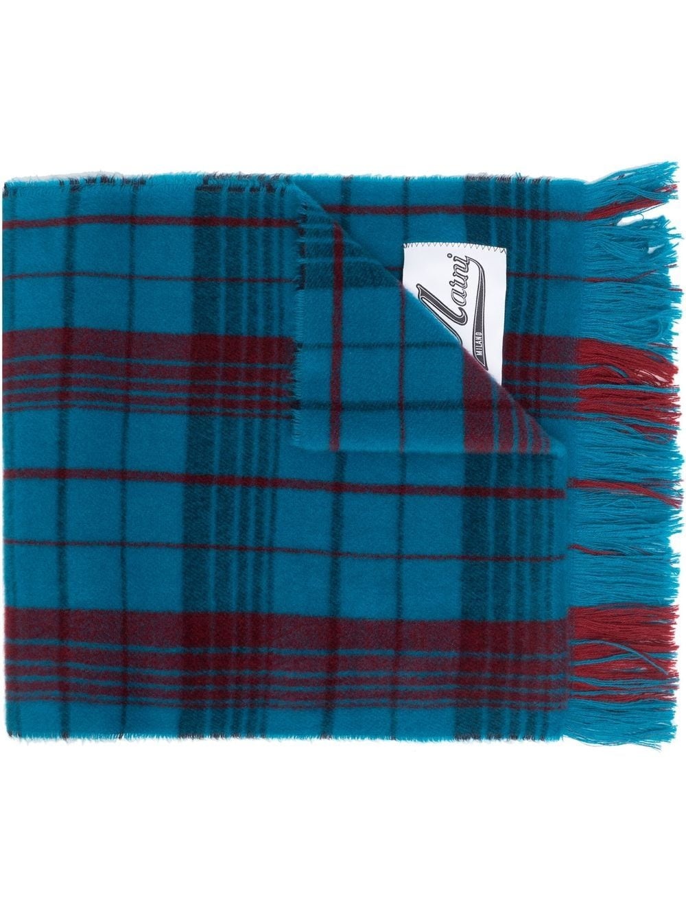 tartan-check virgin-wool scarf - 1