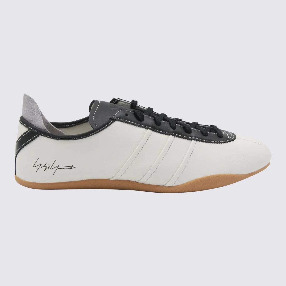 Y-3 Adidas Whte Leather Tokyo Sneakers - 1