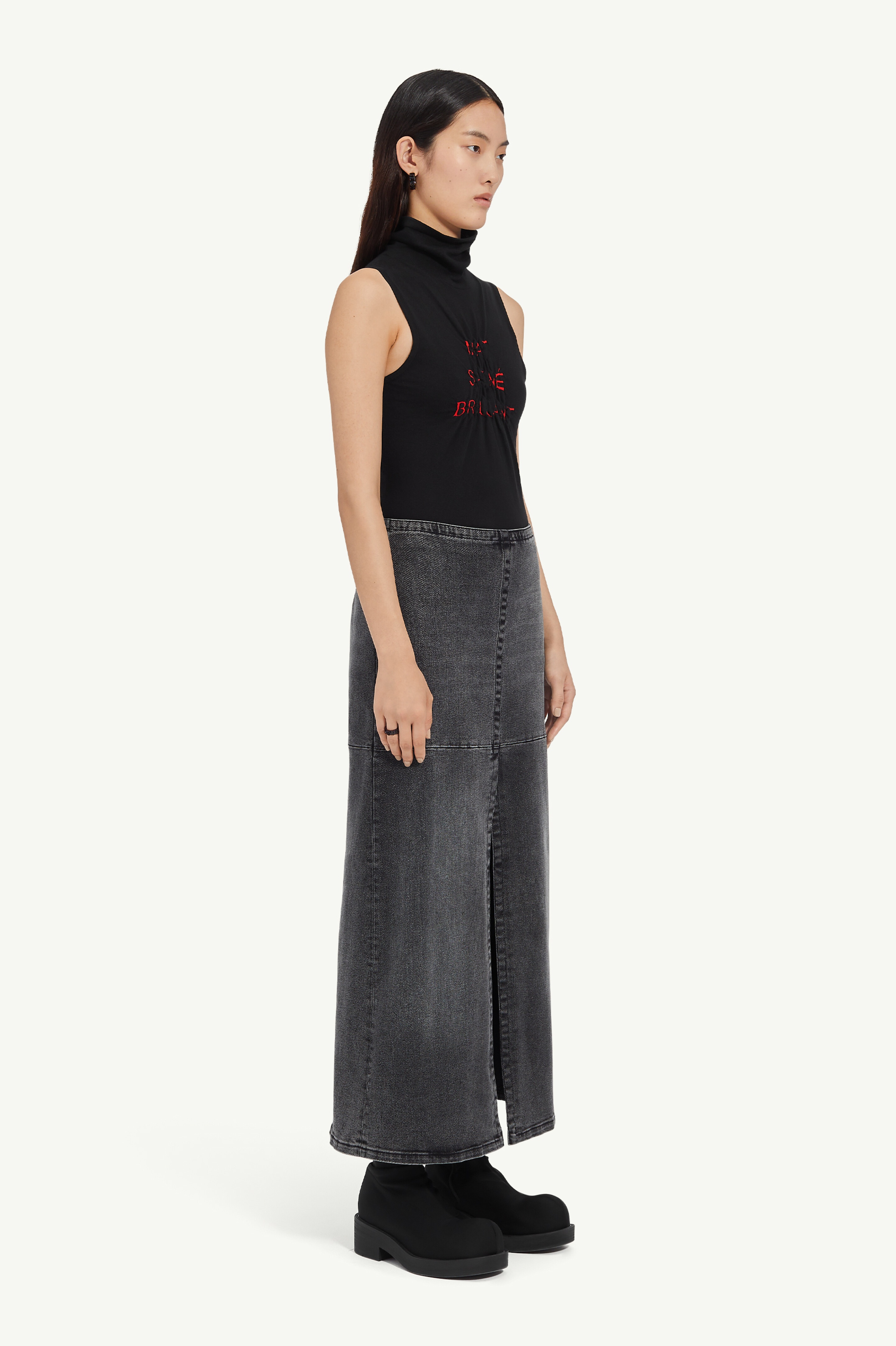 Long Denim Skirt - 3
