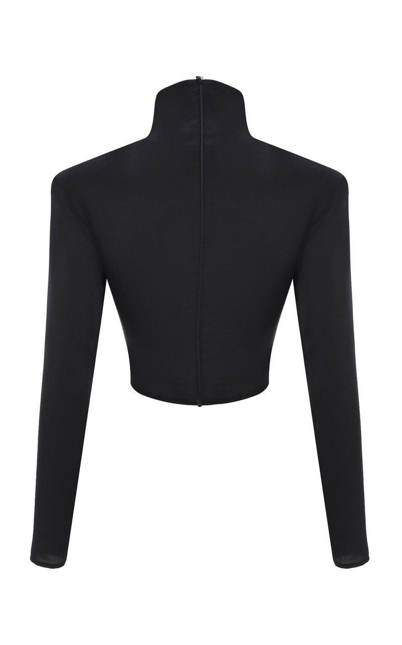 Âgnes Crystal-Trimmed Cropped Top black 3