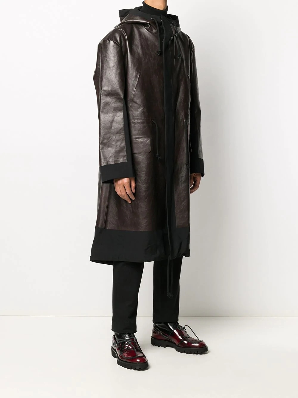 panelled mid-length coat - 3