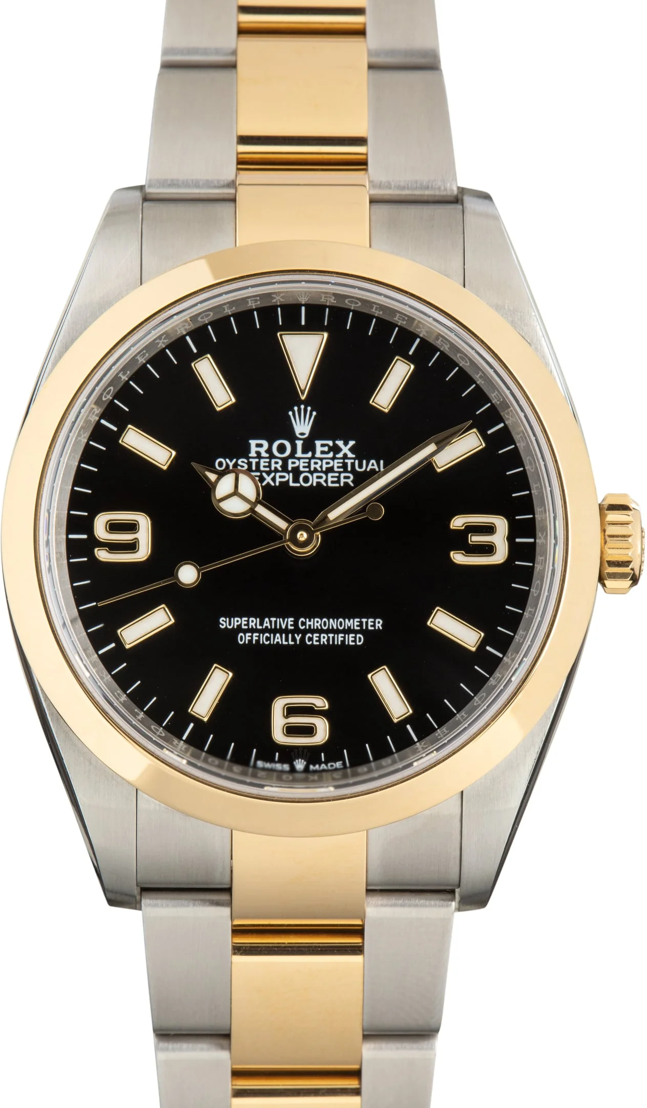 Pre-Owned Two Tone Rolex Explorer 36 Arabic Dial Ref 124273 Oyster Band - 1