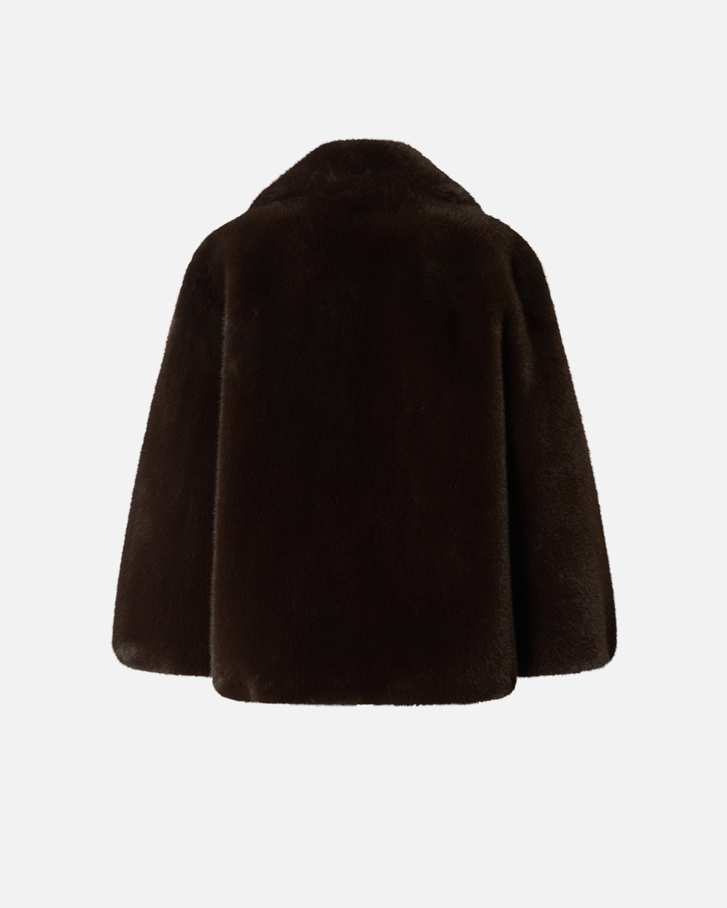SHORT FAUX FUR PEA COAT - 6