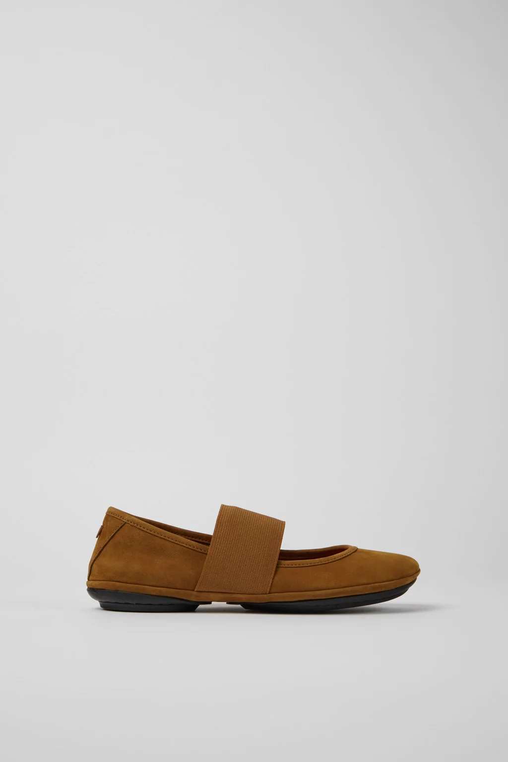 Right Brown nubuck ballerina flats for women - 1