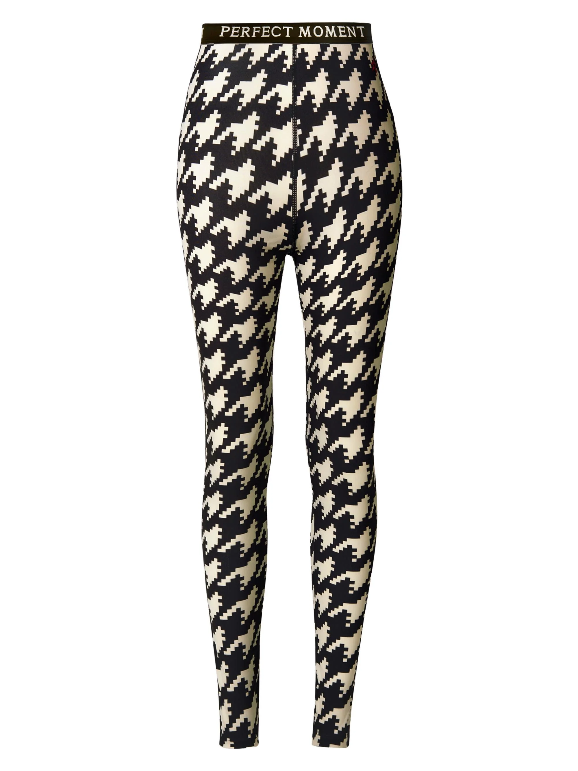 Women's Base Layer Houndstooth Leggings - Black White Houndstooth - 1