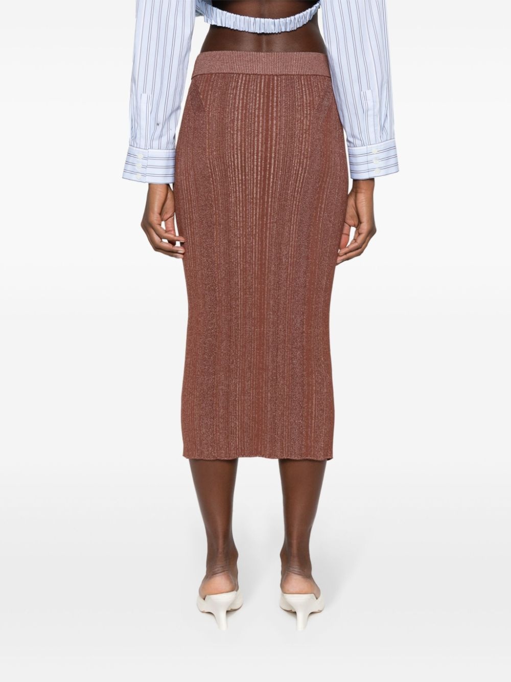 ribbed-knit pencil skirt - 4