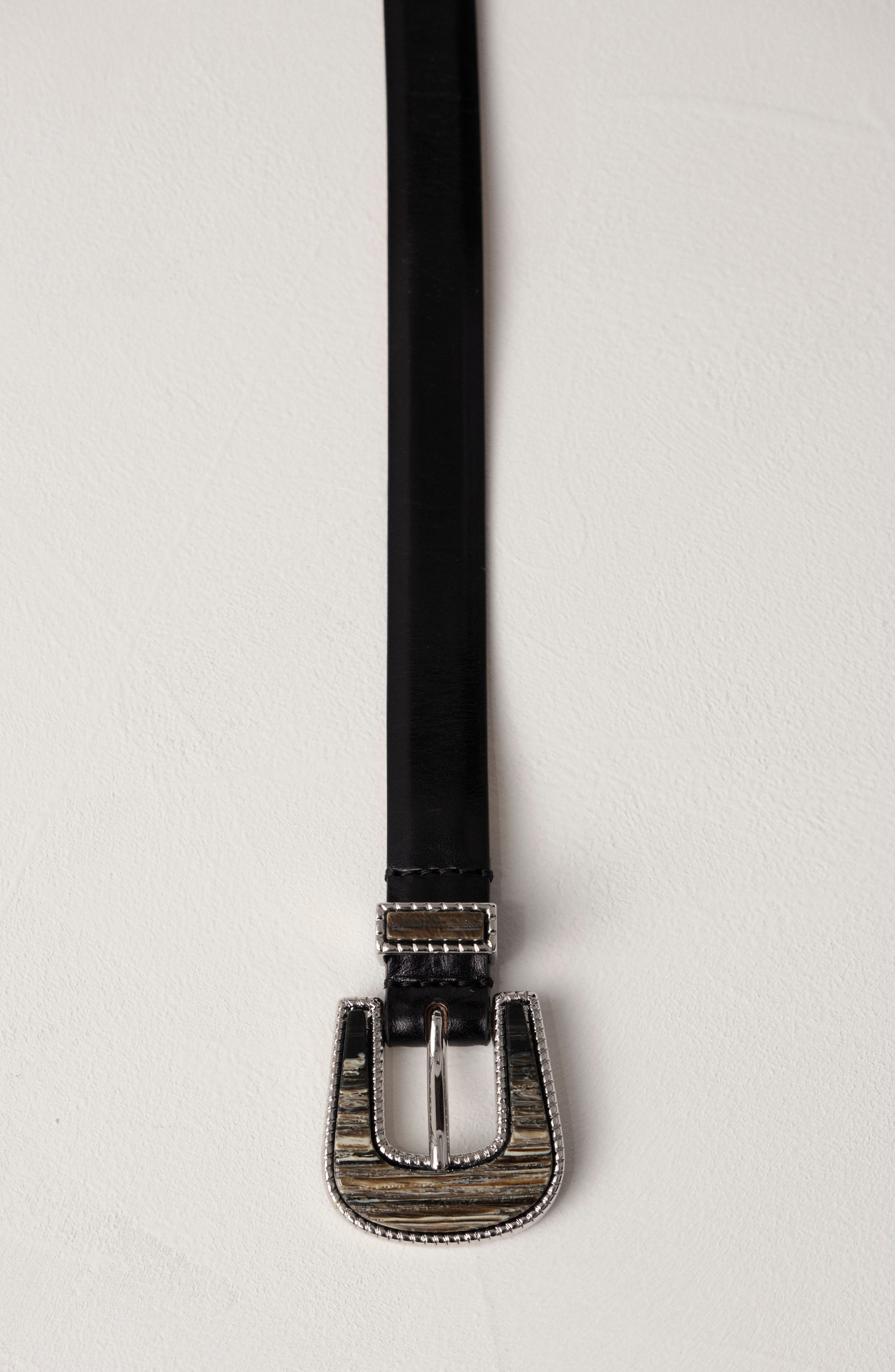 Déhanche Travertine Leather Belt in Black/onyx/silver at Nordstrom - 4
