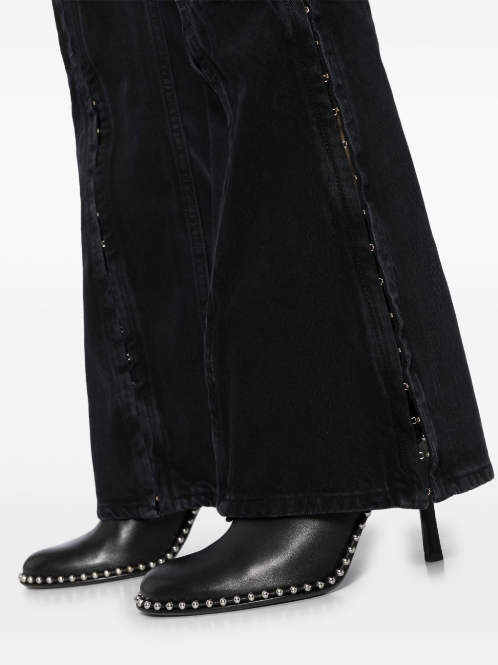 side hook flared jeans - 5