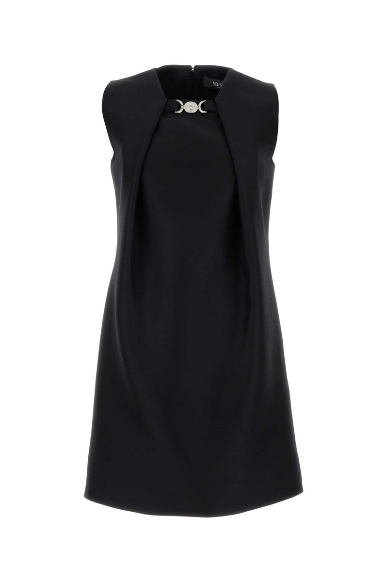 Versace Women Black Twill Mini Dress - 1