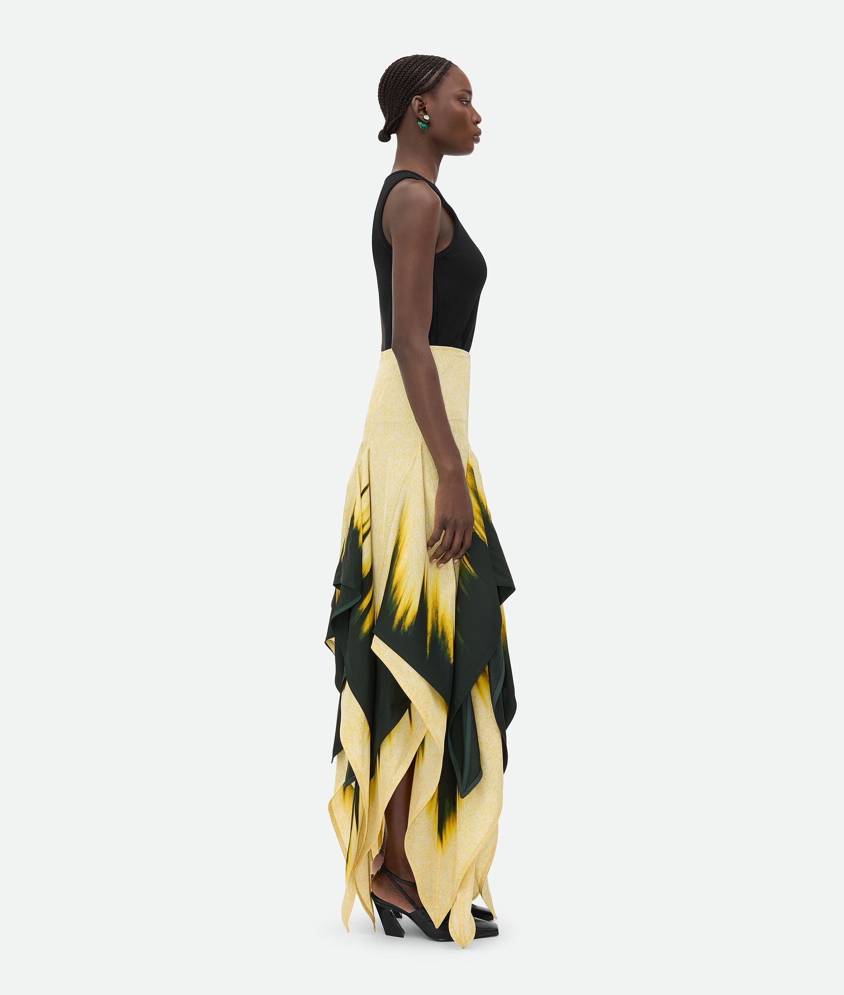 Viscose Degrade Petal Print Skirt - 2