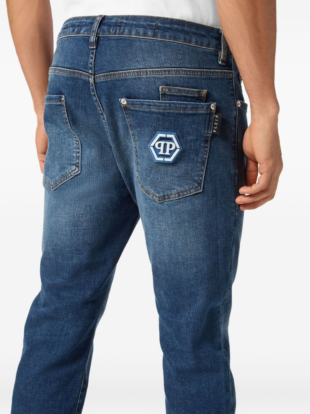 logo-plaque jeans - 4
