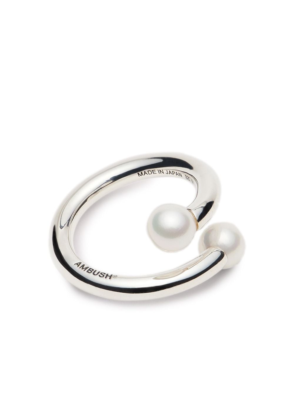 small Barbell faux pearl-embellished ring - 1