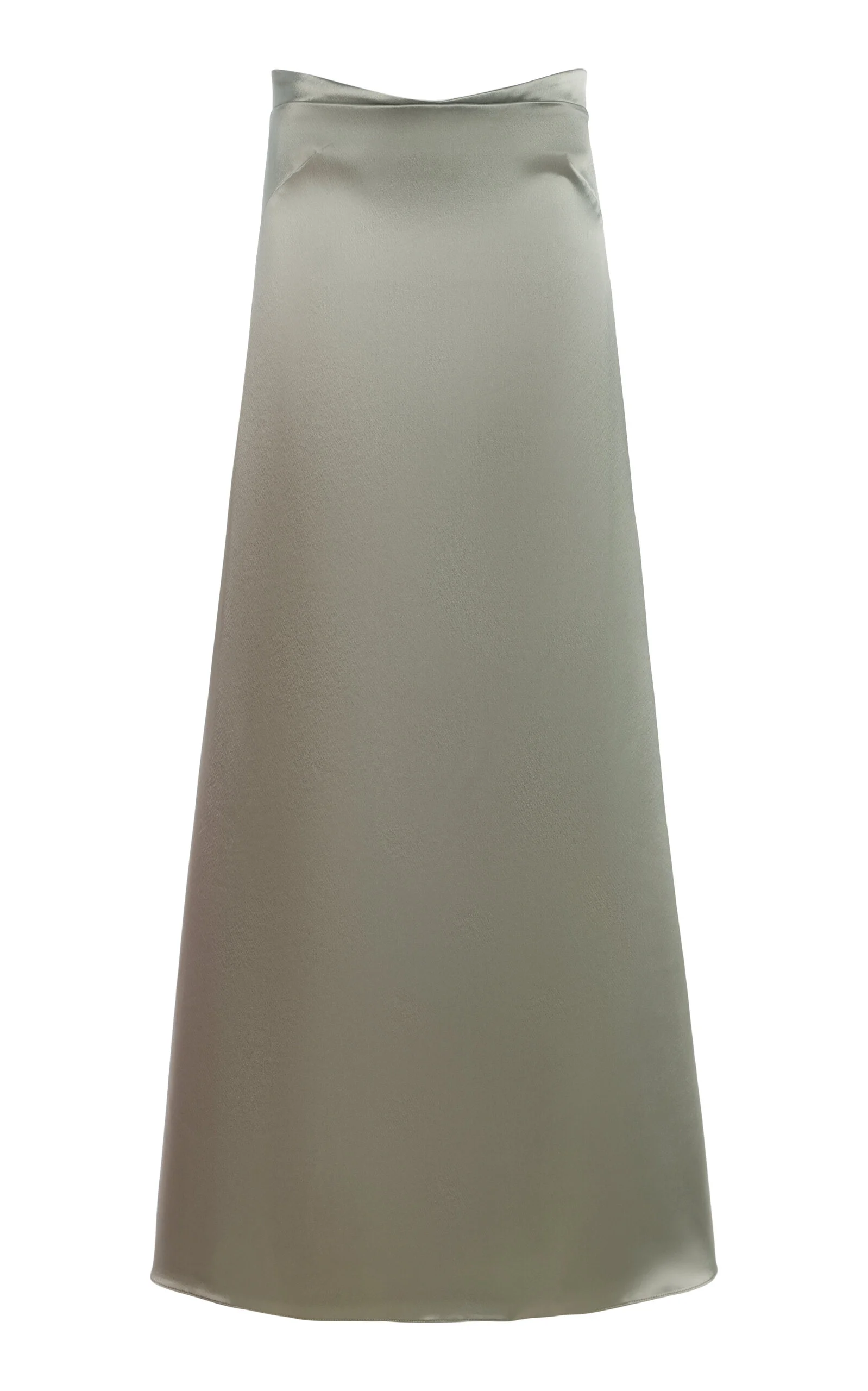 Strapless A-Line Satin Midi Dress - 1