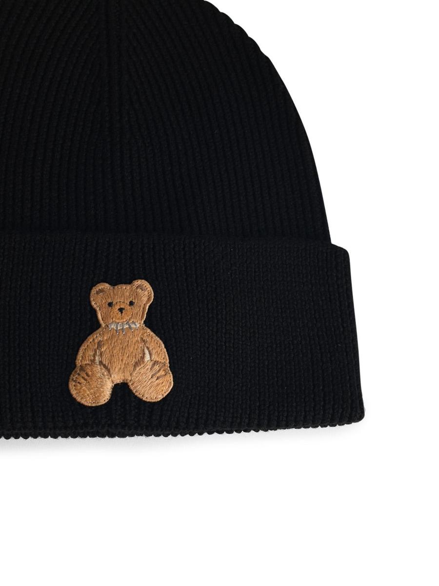 Palm Angels 'Bear In Mind' Black Wool Beanie - 3