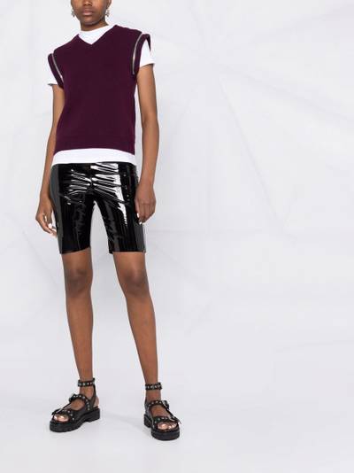 REDValentino high-shine logo-print shorts outlook