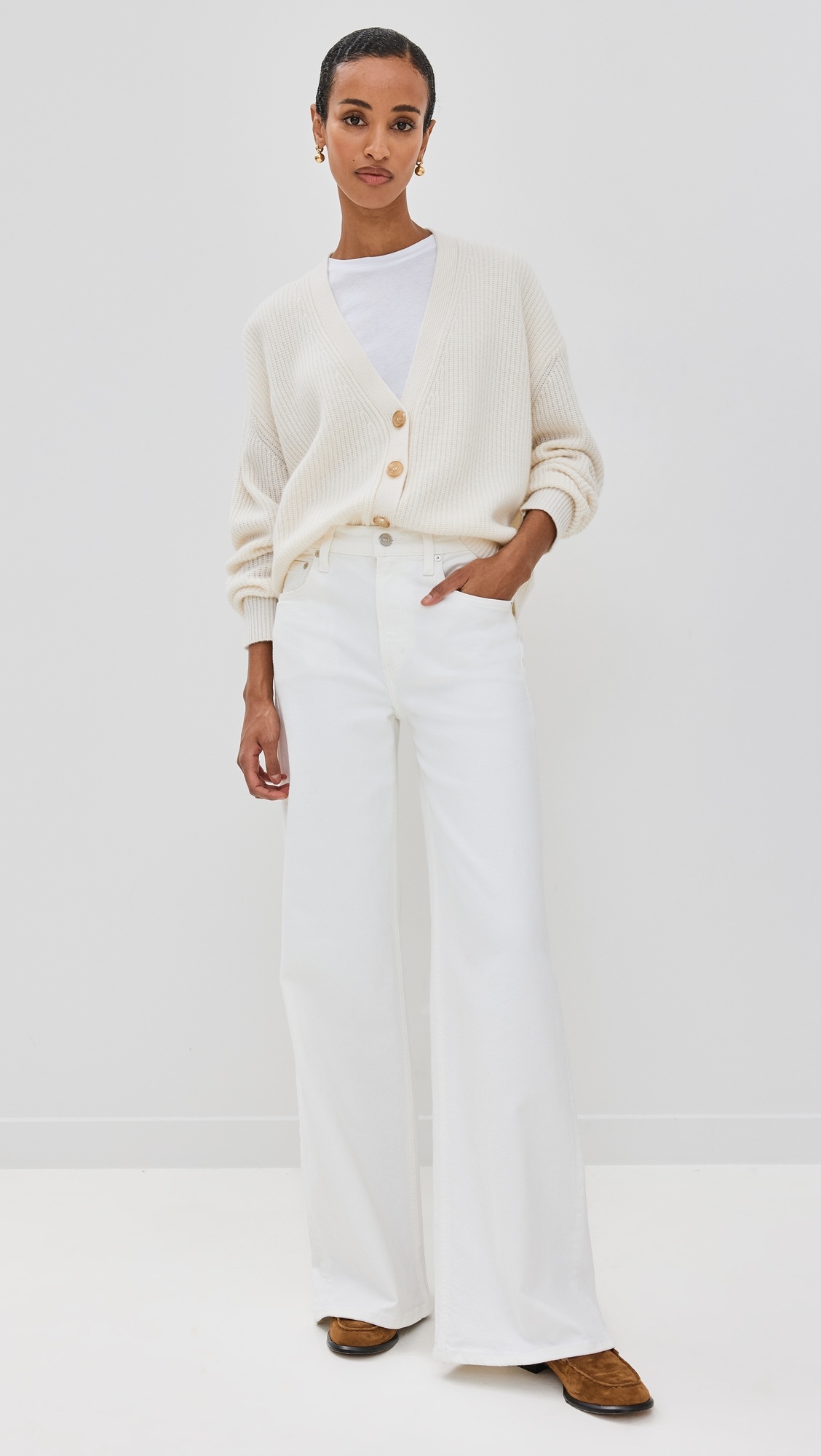 Cropped Cashmere Cocoon Cardigan - 4