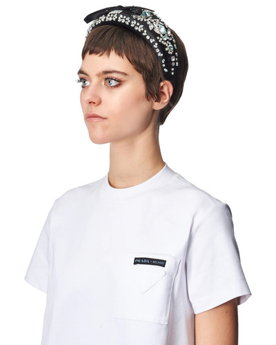 Prada Embellished satin headband outlook