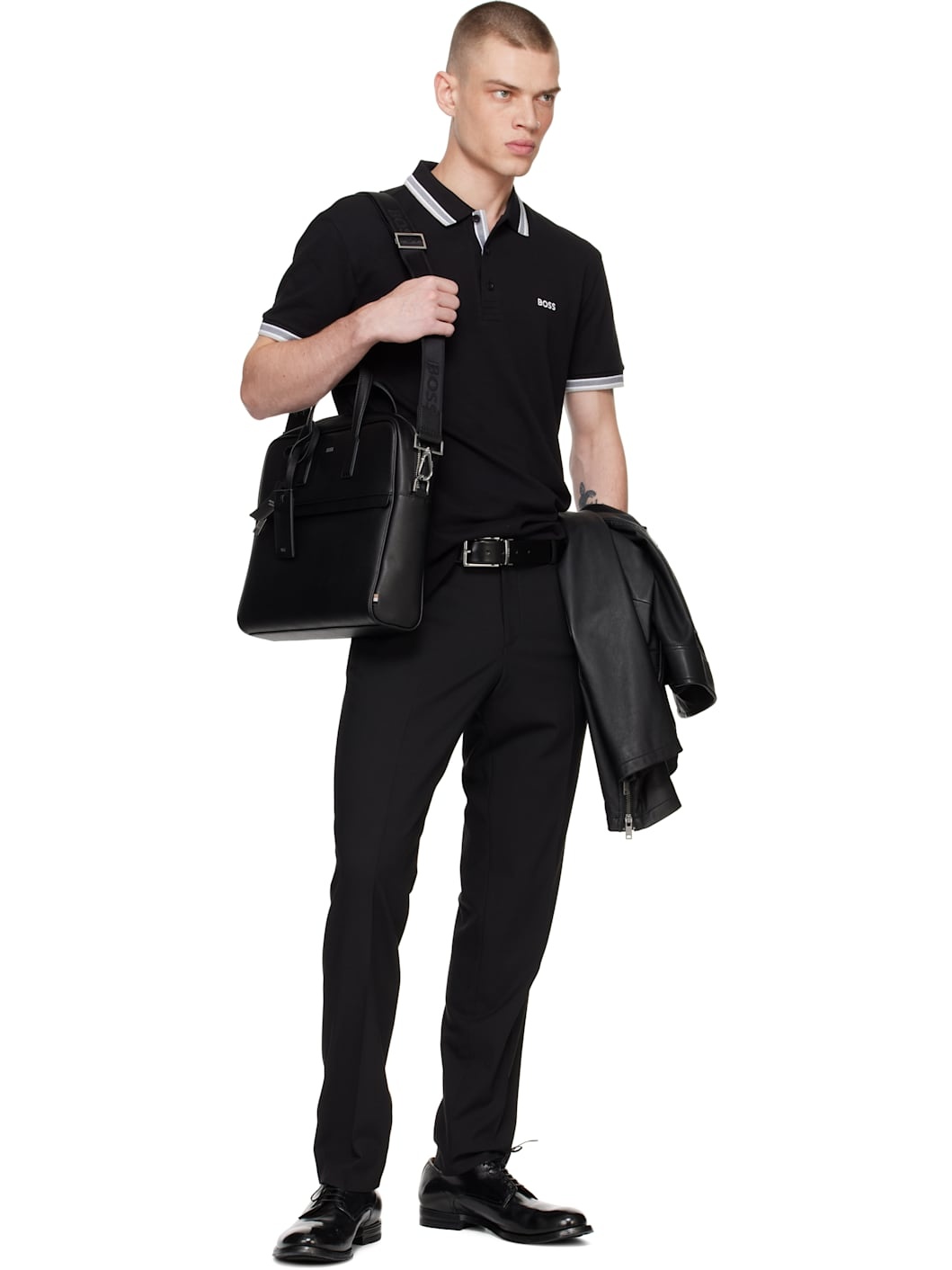Black Italian Leather Reversible Belt - 3