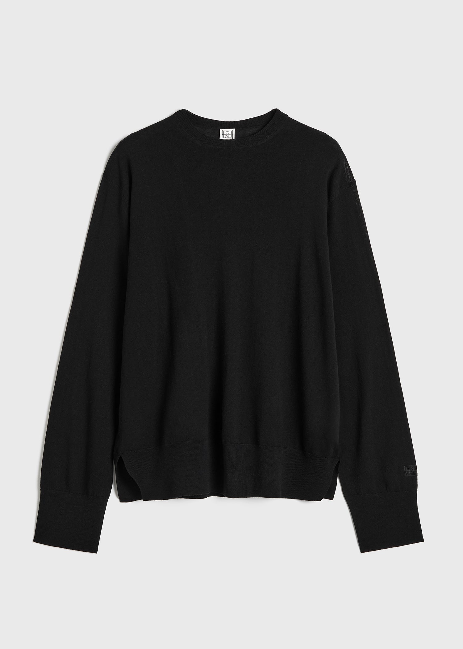 Crew-neck silk cashmere knit black - 1