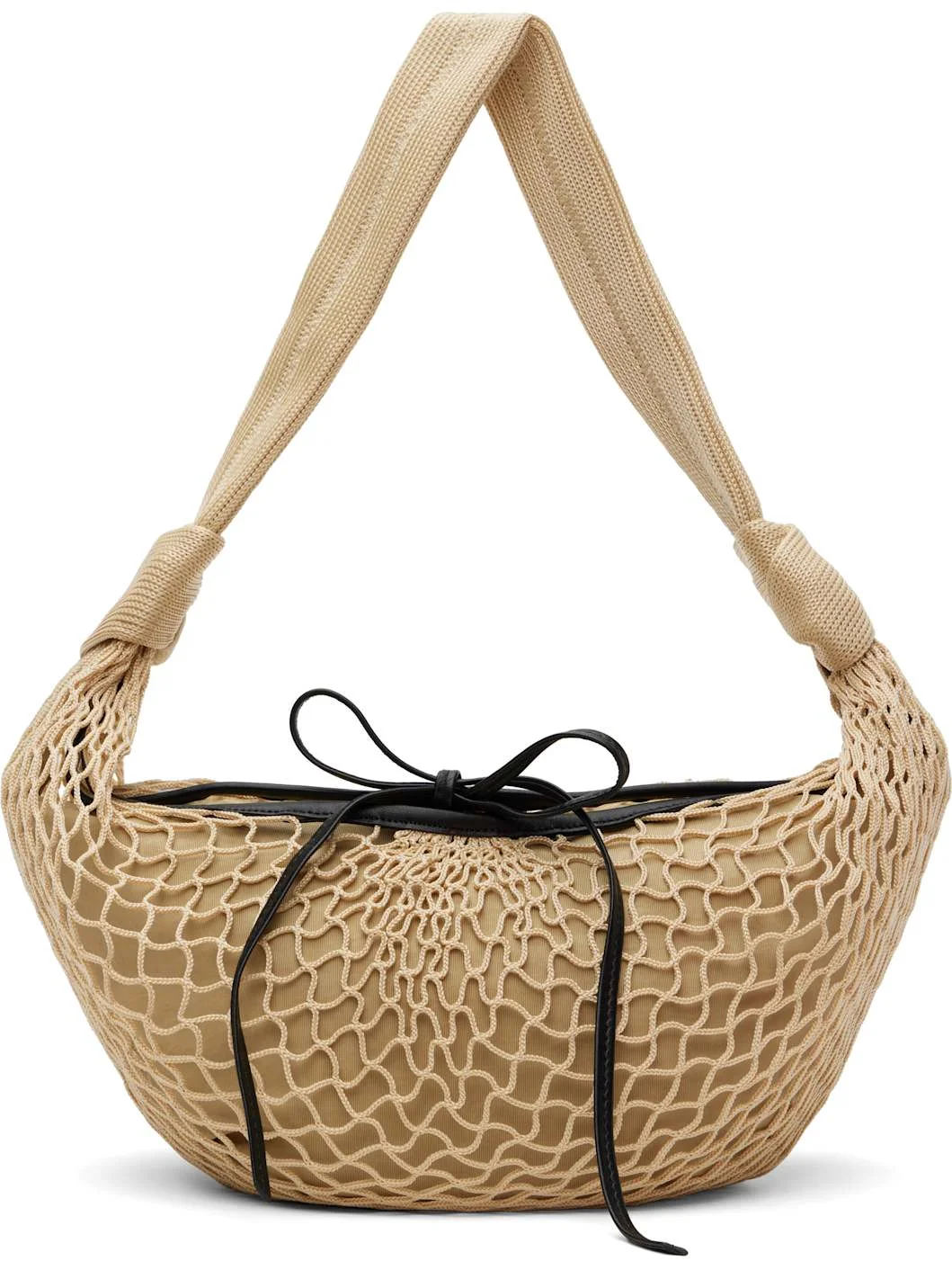 Beige Fortune Croissant Filt Bag - 1