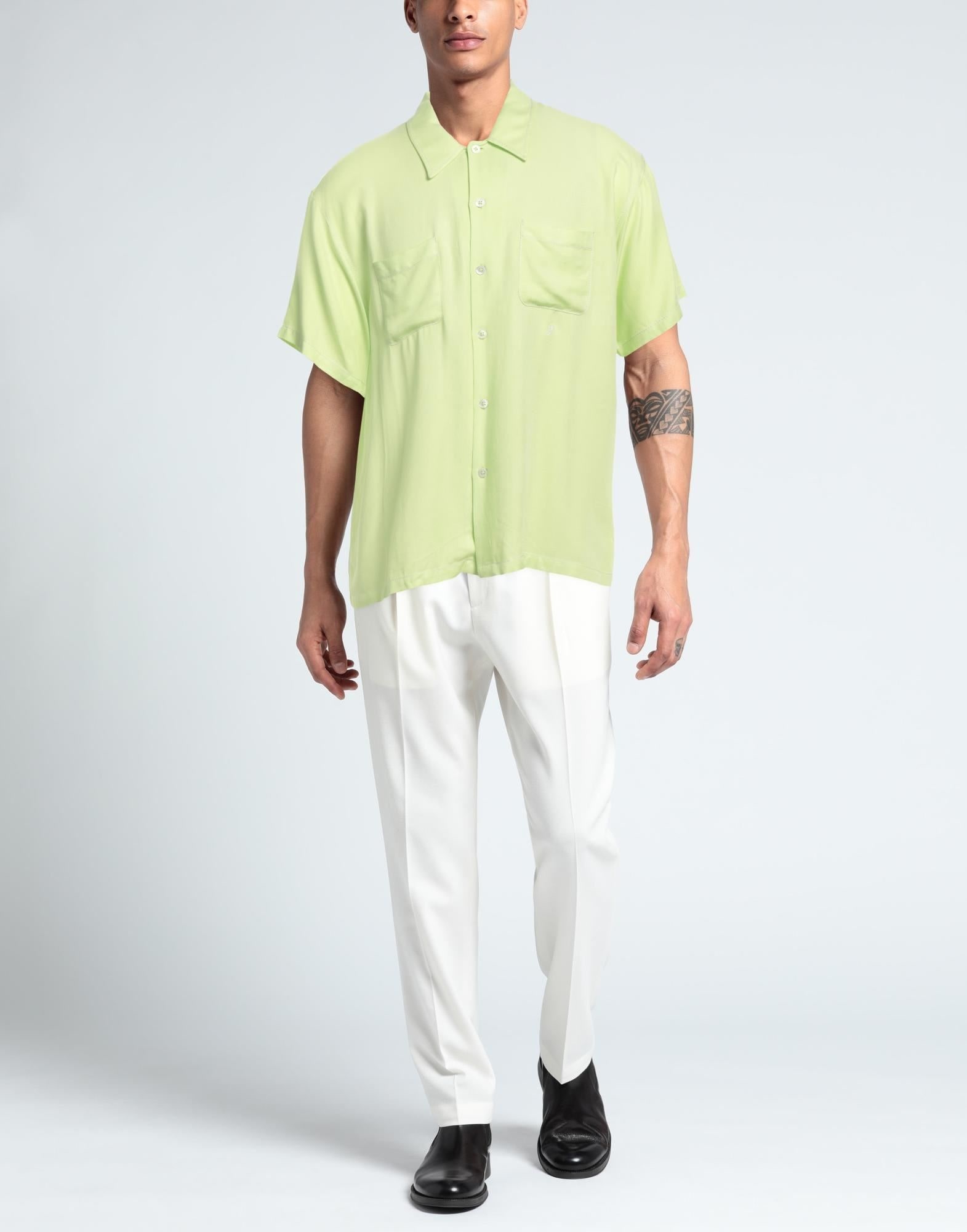 Acid green Men's Solid Color Shirt - 2