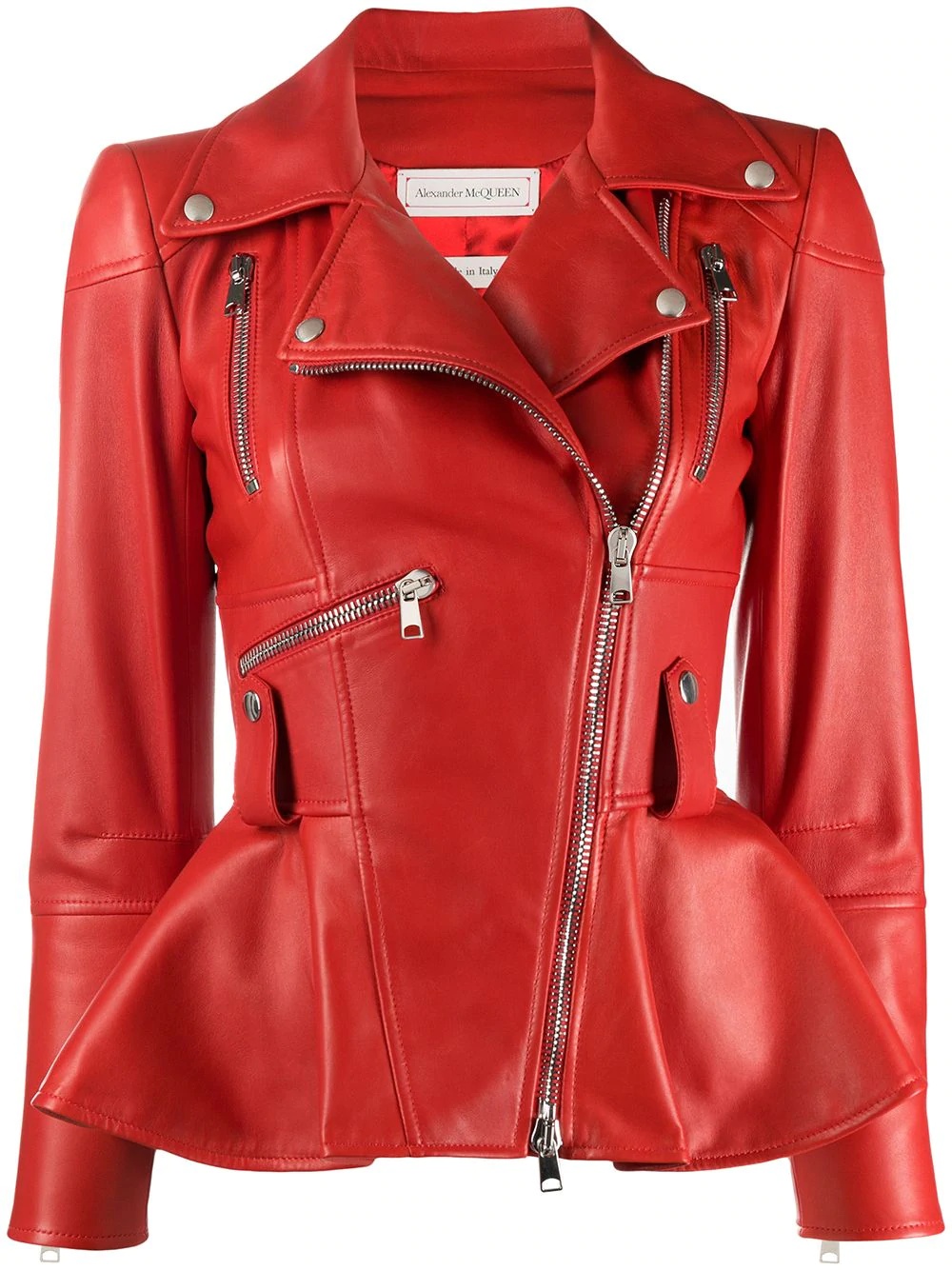 peplum hem biker jacket - 1