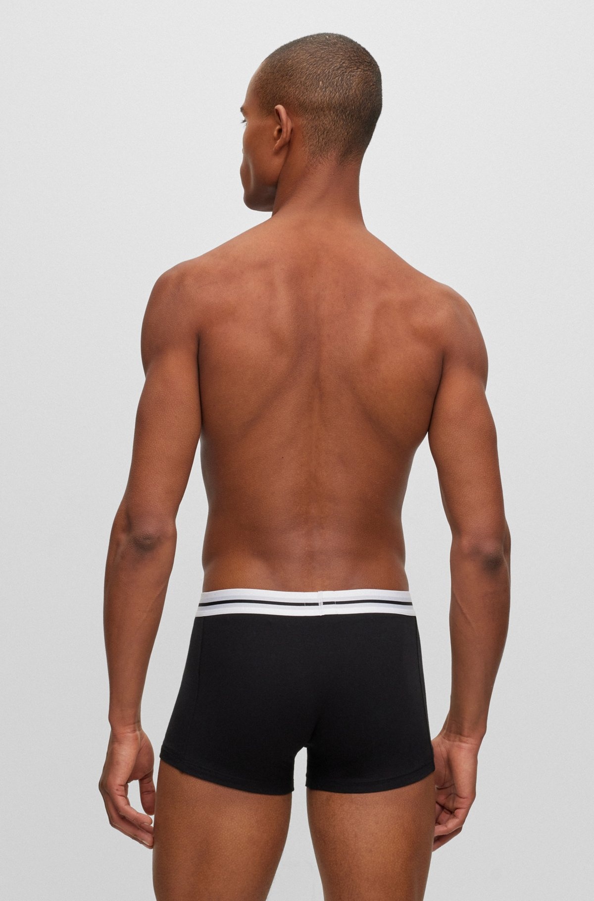 THREE-PACK OF STRETCH-COTTON TRUNKS WITH LOGO WAISTBANDS - 3