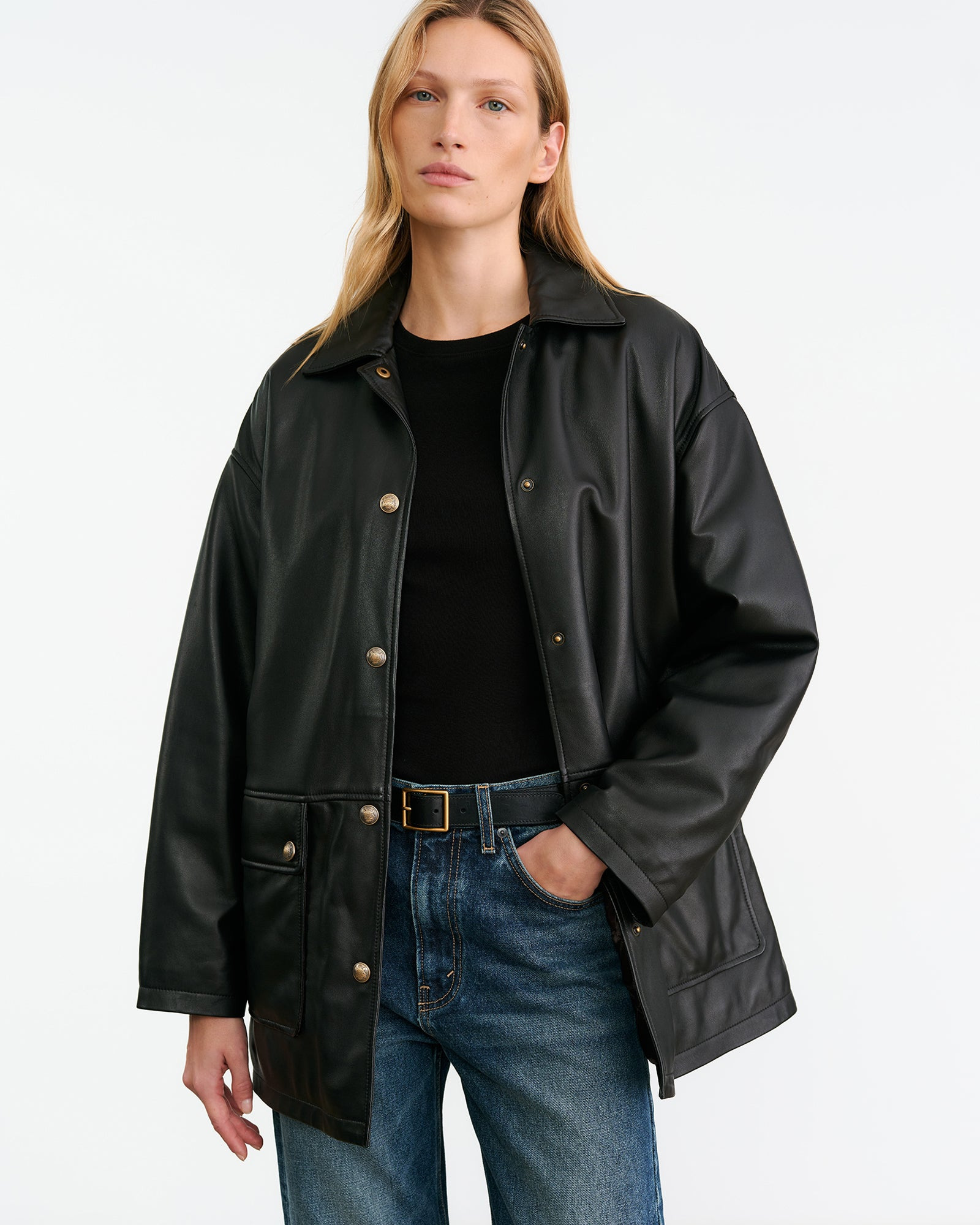CORDEL LEATHER COAT - 2