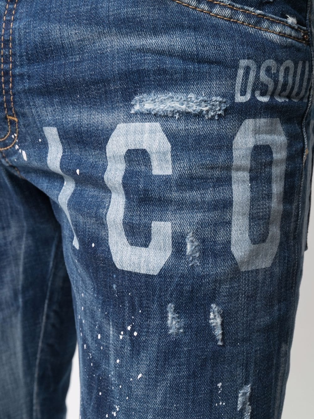 ICON print paint splatter jeans - 5