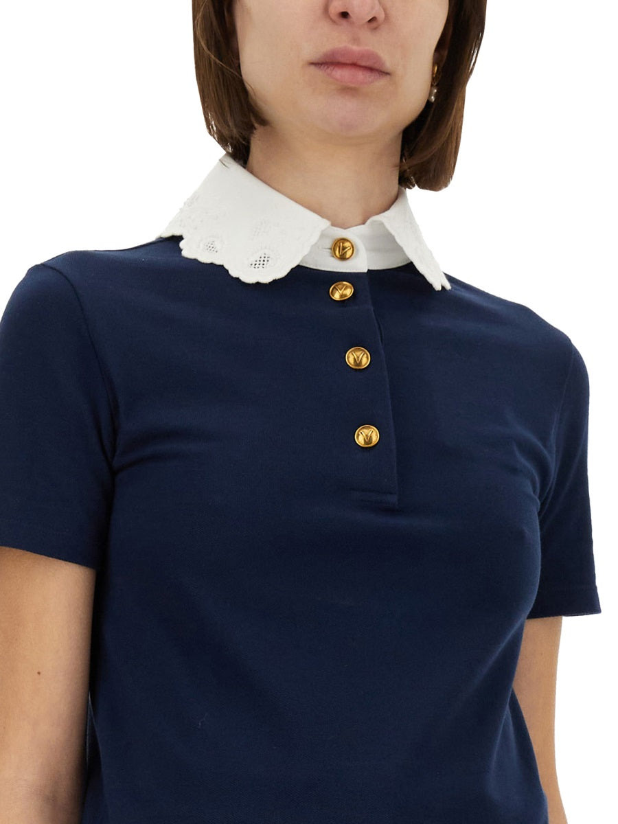 Valentino Women Embroidered Cotton Sweatshirt Polo Shirt - 4