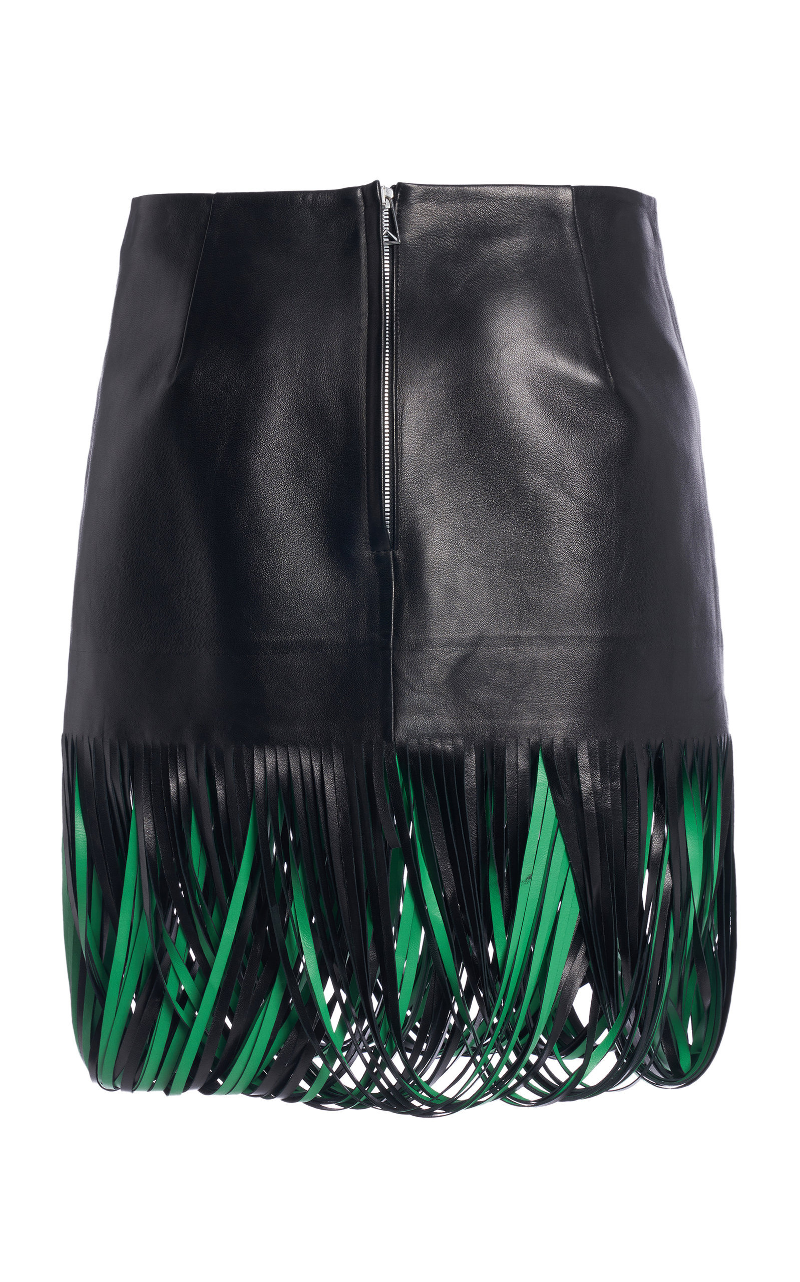 Fringe-Trimmed Leather Mini Skirt multi - 4