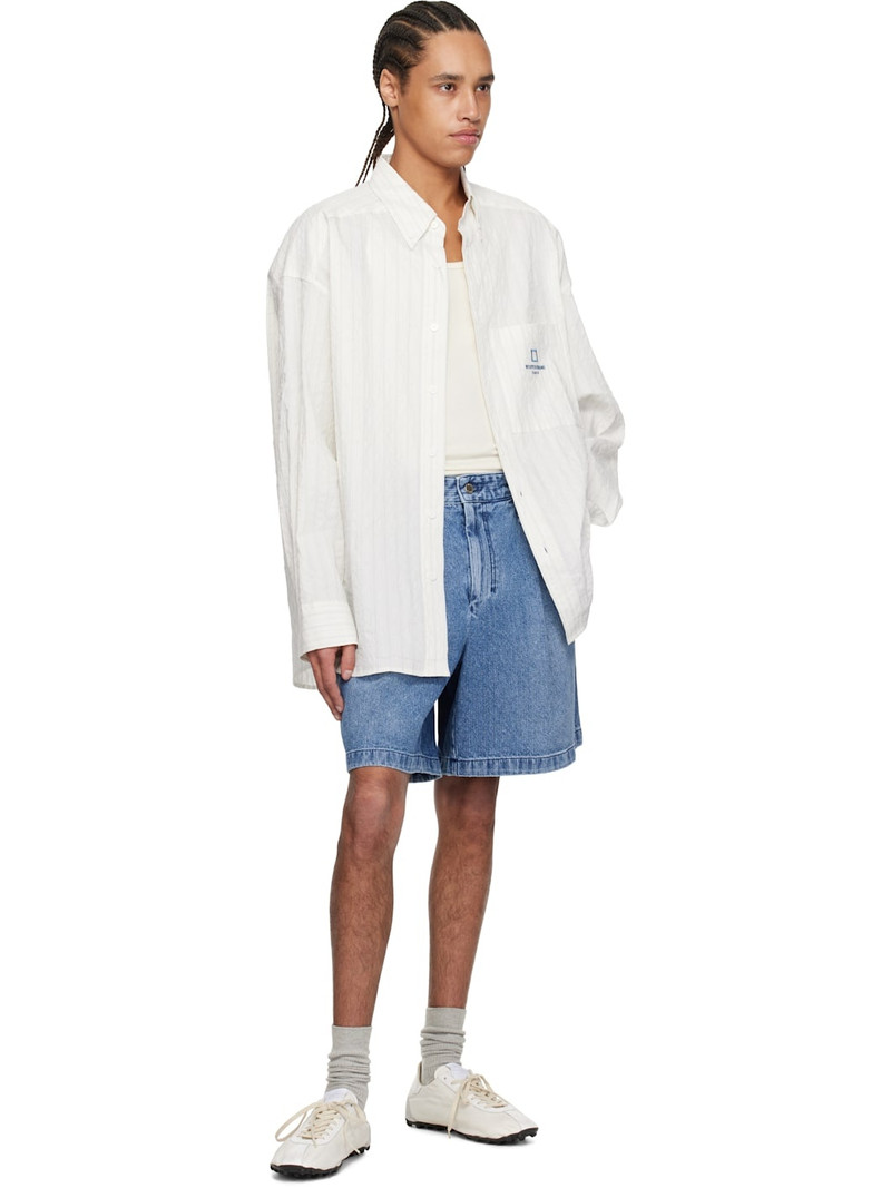 Wooyoungmi Off-White Linen Striped Shirt outlook