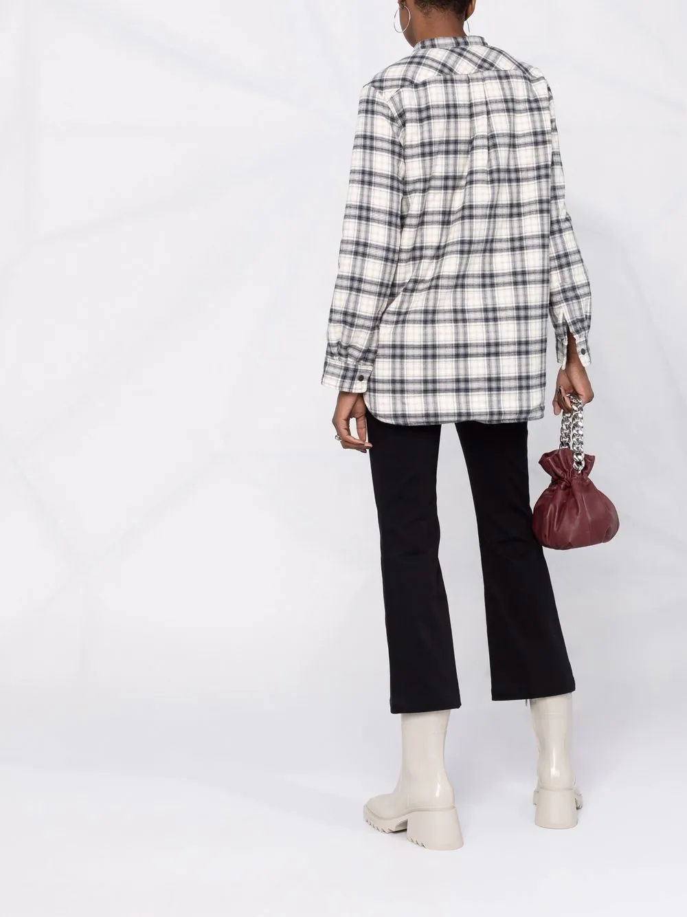 plaid-check button jacket - 4