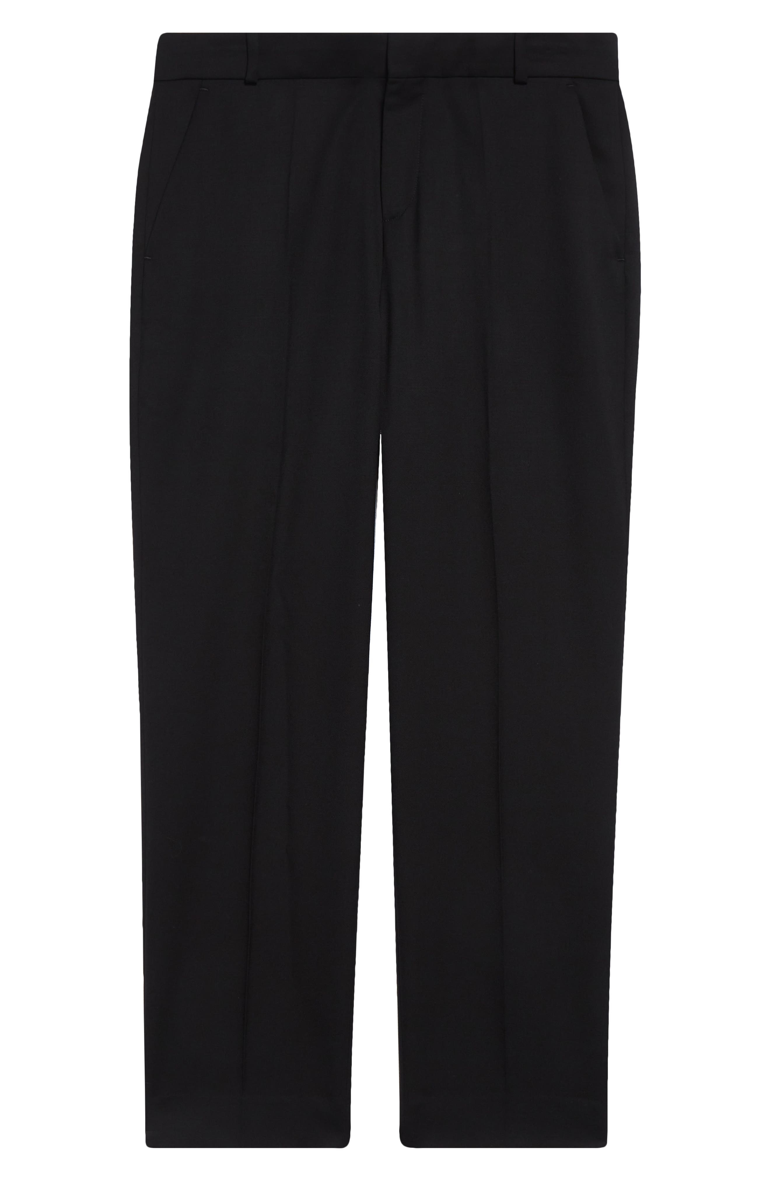 Balmain Tailored Straight Leg Wool Pants in Black at Nordstrom - 6