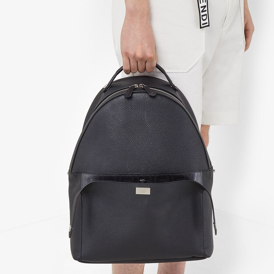 Black leather backpack - 7