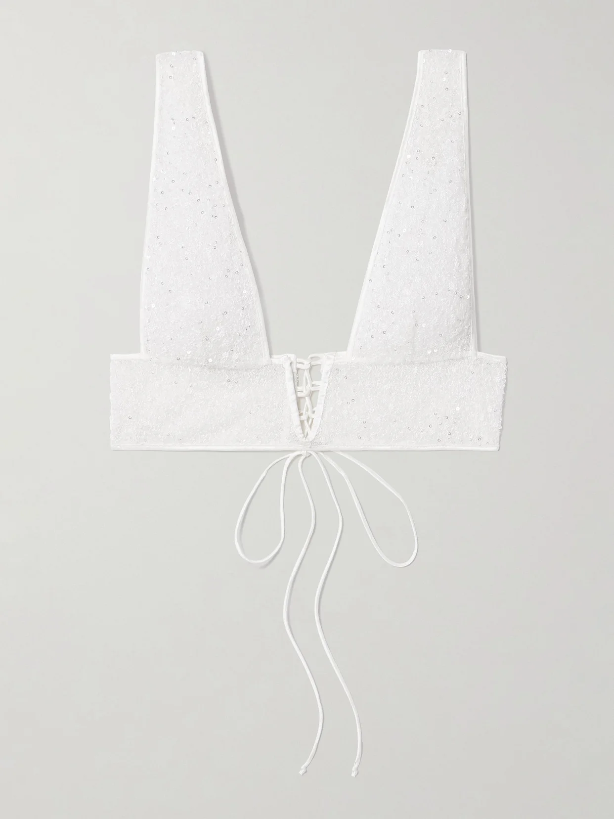 Ange Sequin-embellished Embroidered Tulle Soft-cup Bra - 1