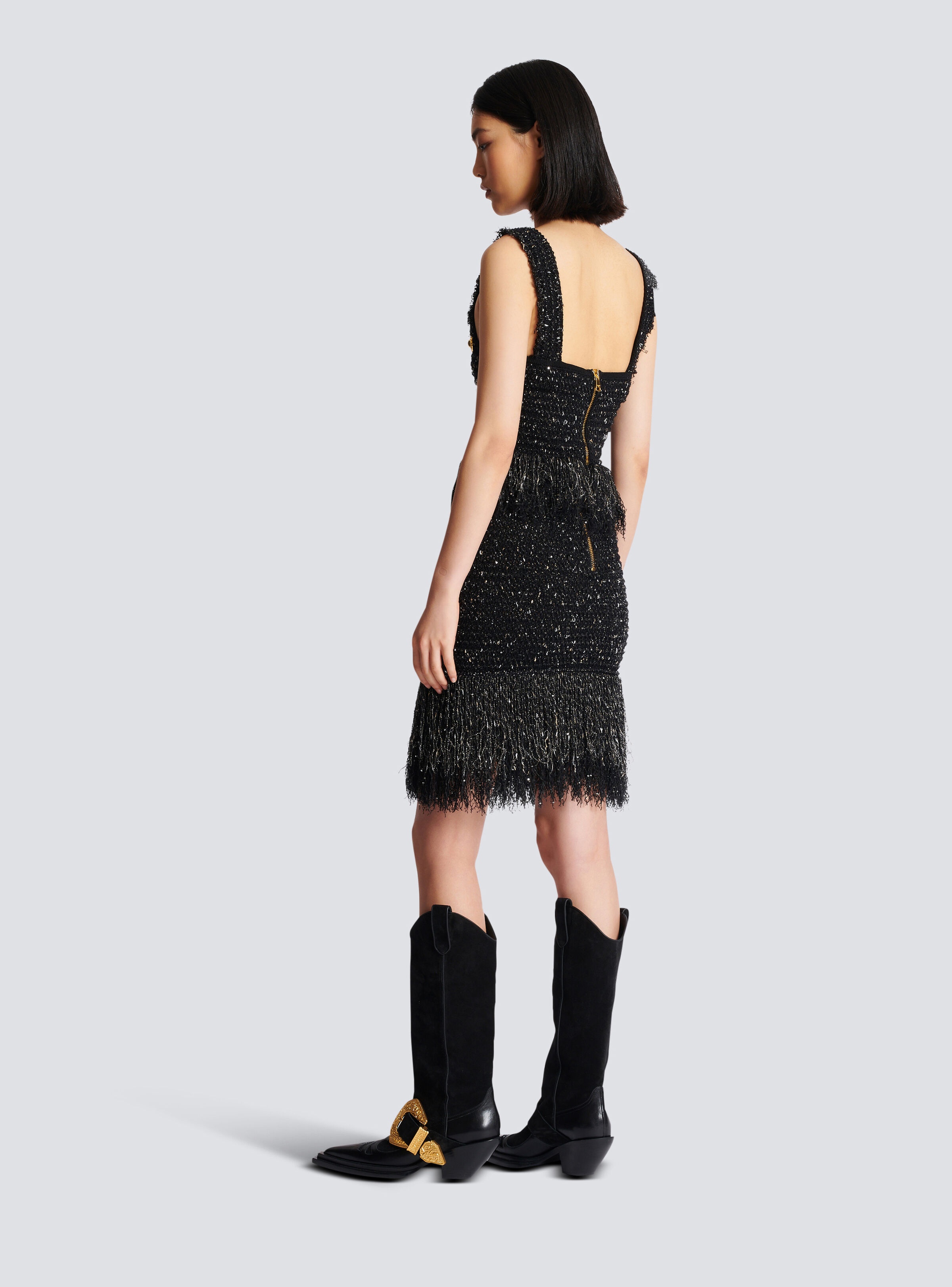 Fringed lurex tweed skirt - 4