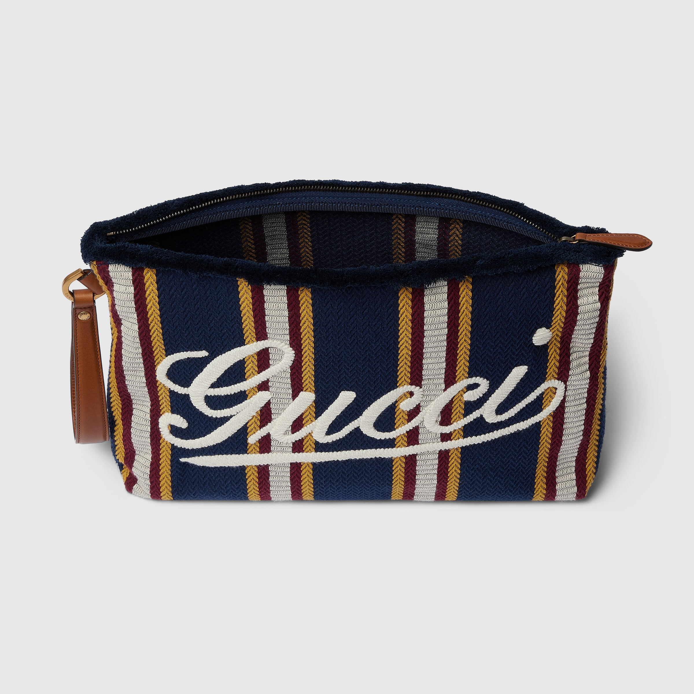 Large embroidered canvas pouch - 9