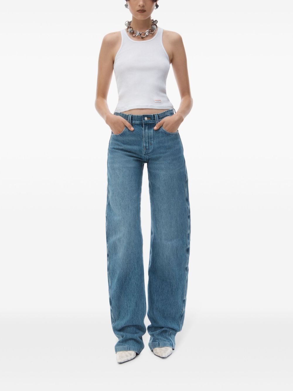 low-rise cotton jeans - 2