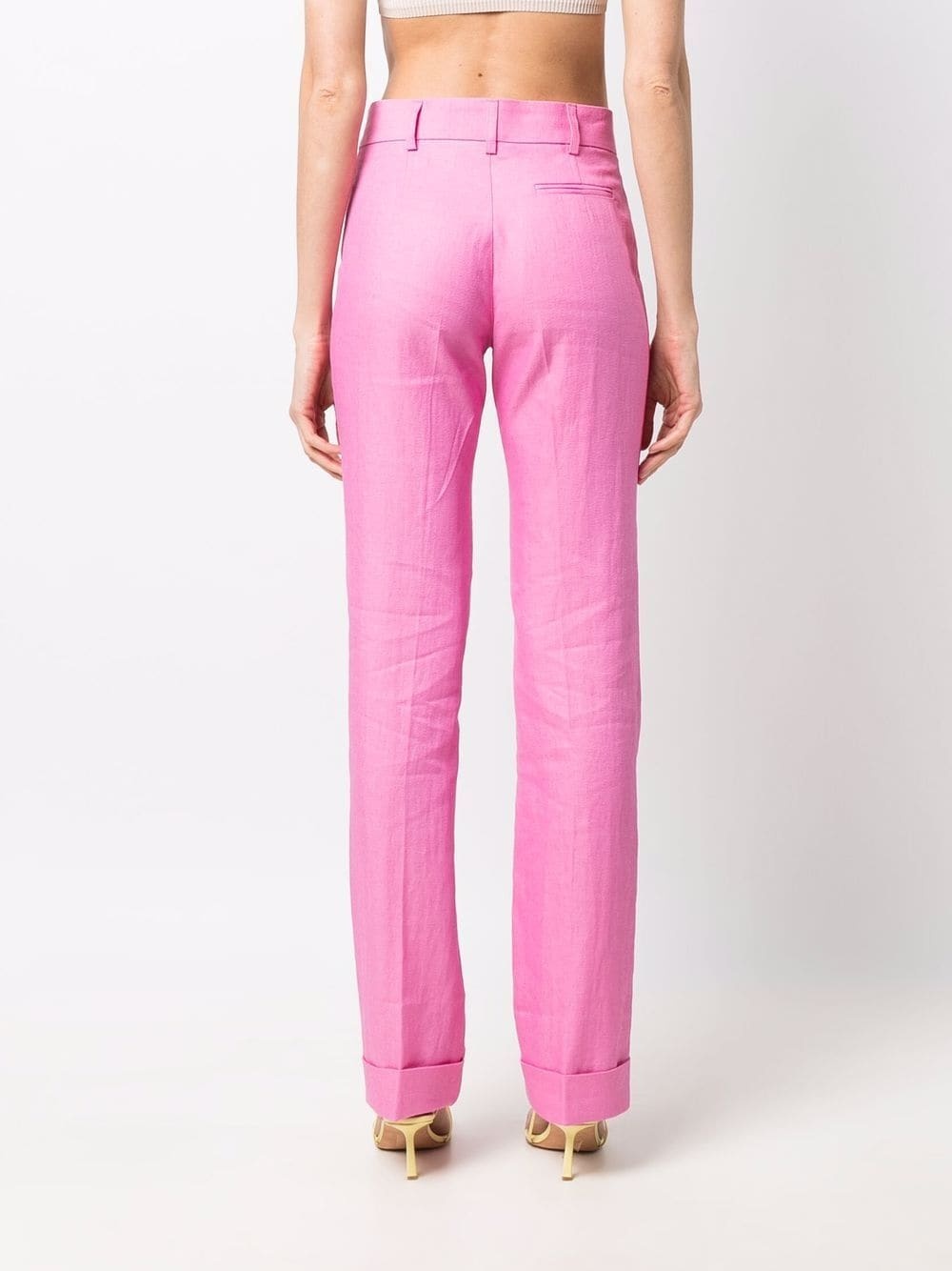 button-fastening tailored trousers - 4