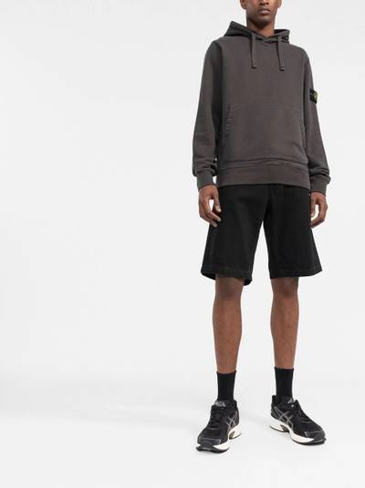 Stone Island Compass-patch cotton hoodie outlook