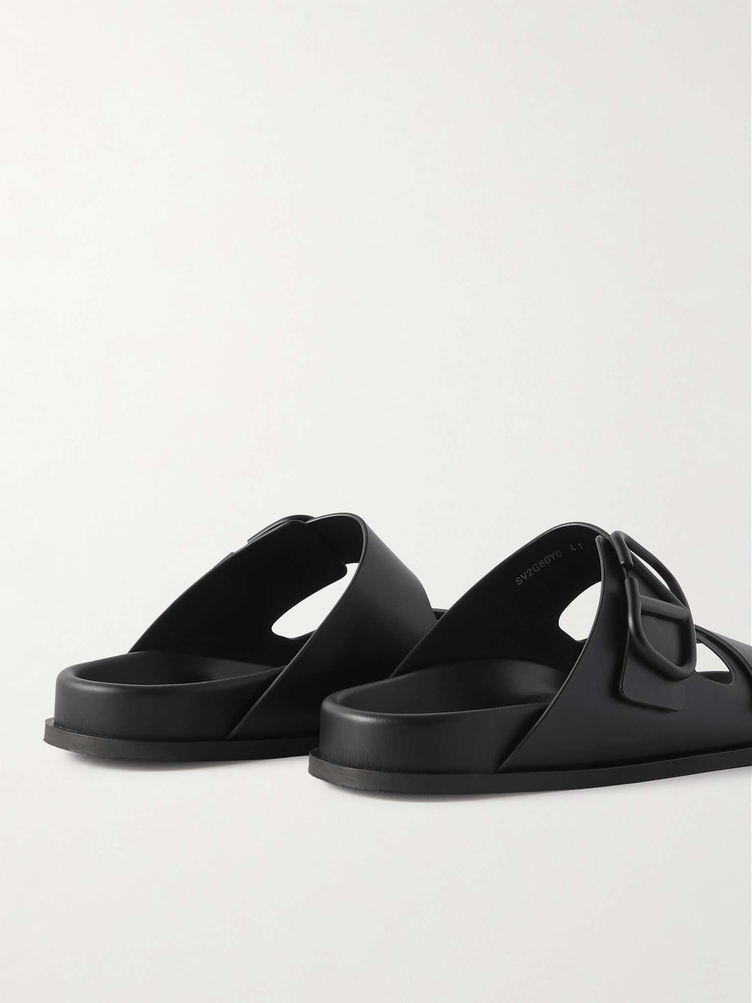 Smooth Leather Slides - 5