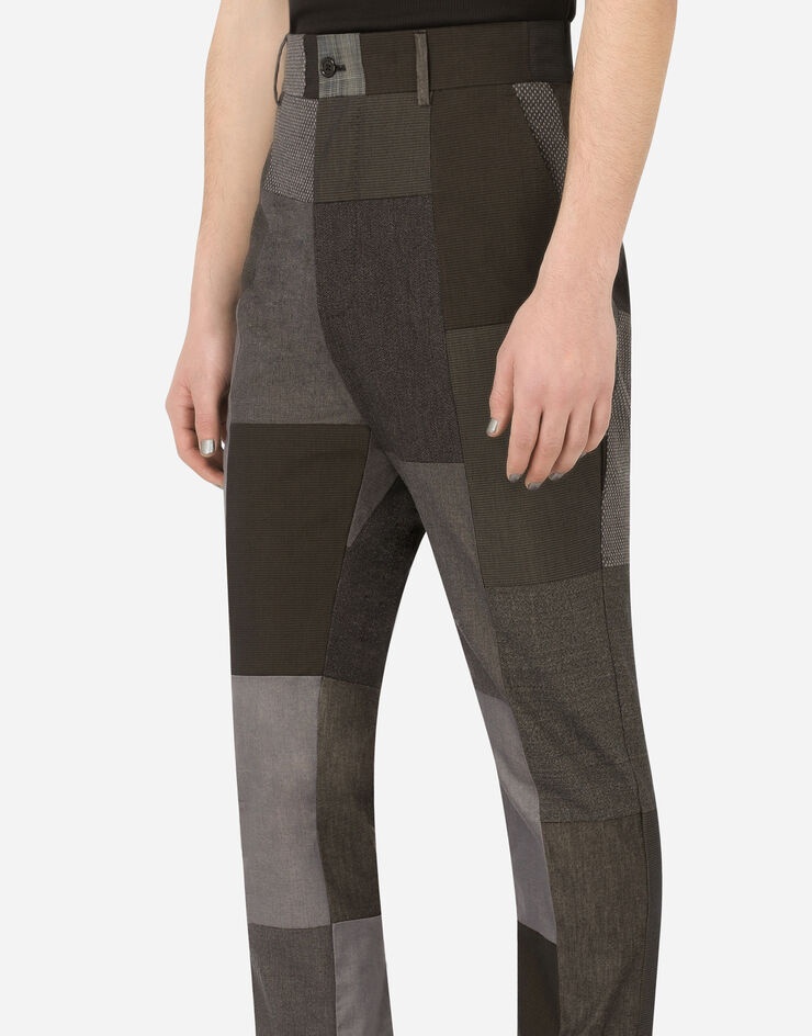 Stretch cotton patchwork pants - 4