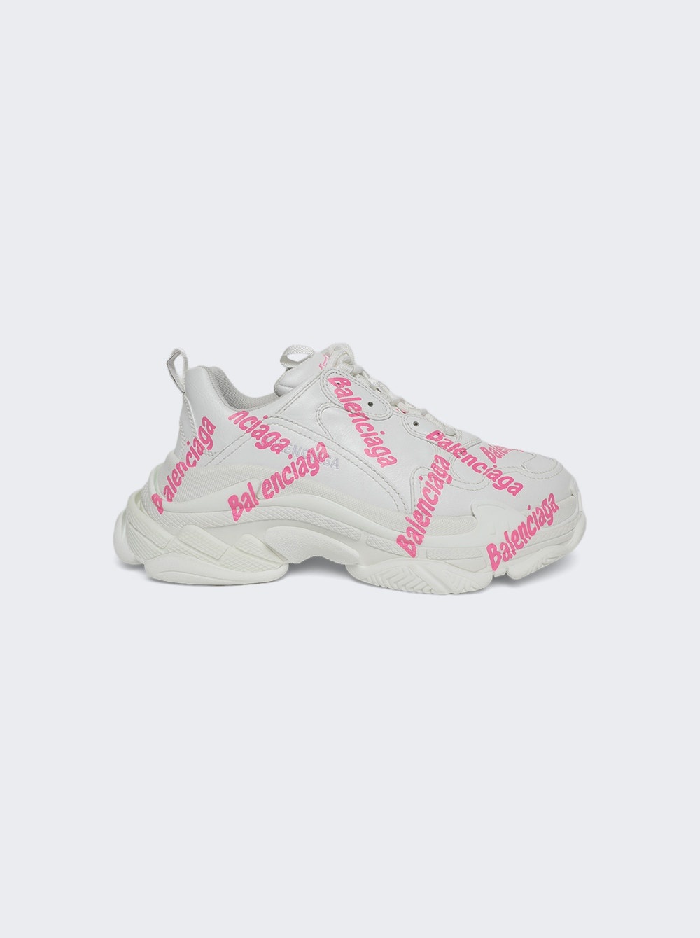 Triple S Logotype Sneakers White and Pink - 1