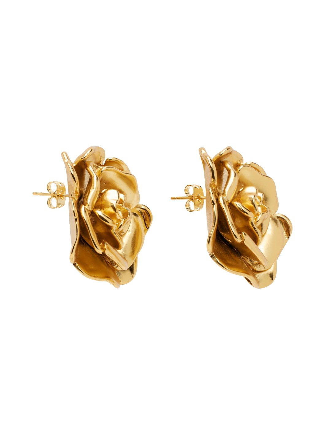 Gold Rose Earrings - 2