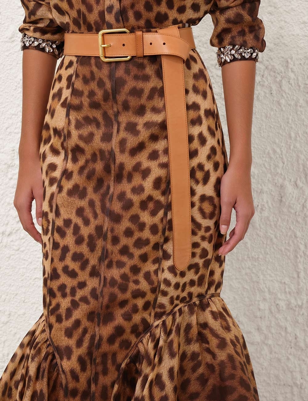 【Zimmermann】CRUSH PENCIL SKIRT レオパード ペンシルスカート Zimmermann CRUSH PANELLED PENCIL SKIRT | REVERSIBLE
