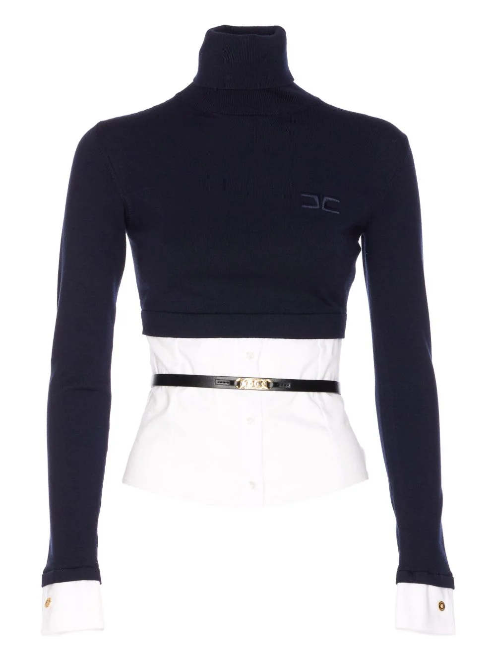 high-neck belted top - 1