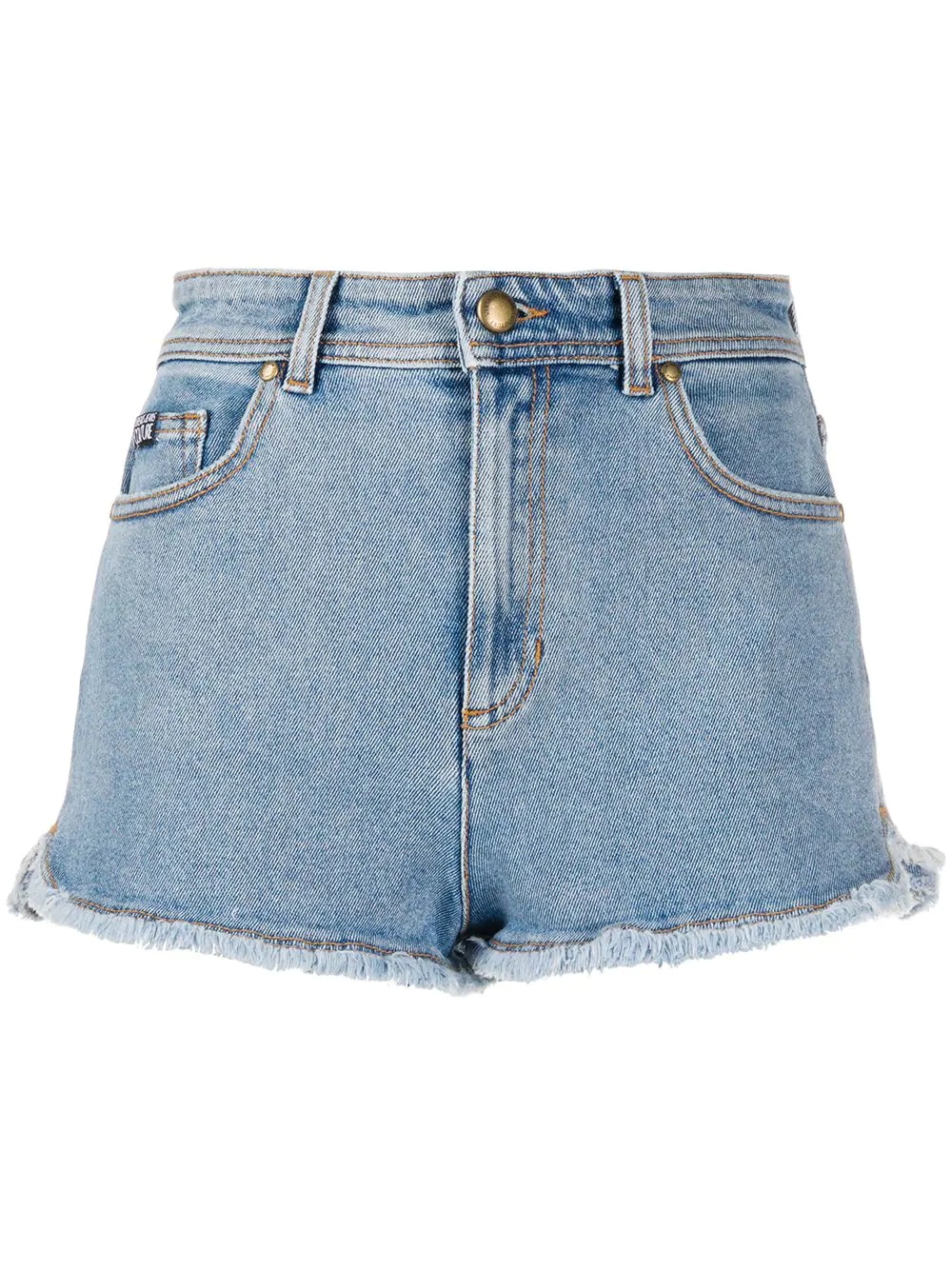 frayed denim shorts - 1